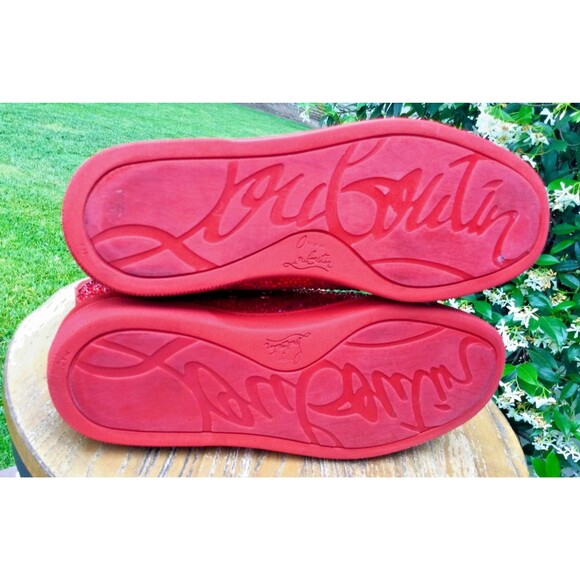 Christian Louboutin Sz 41 US 8 Red Crystal Pavot Suede Custom Strass Sneaker Men main image 2
